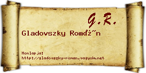Gladovszky Román névjegykártya